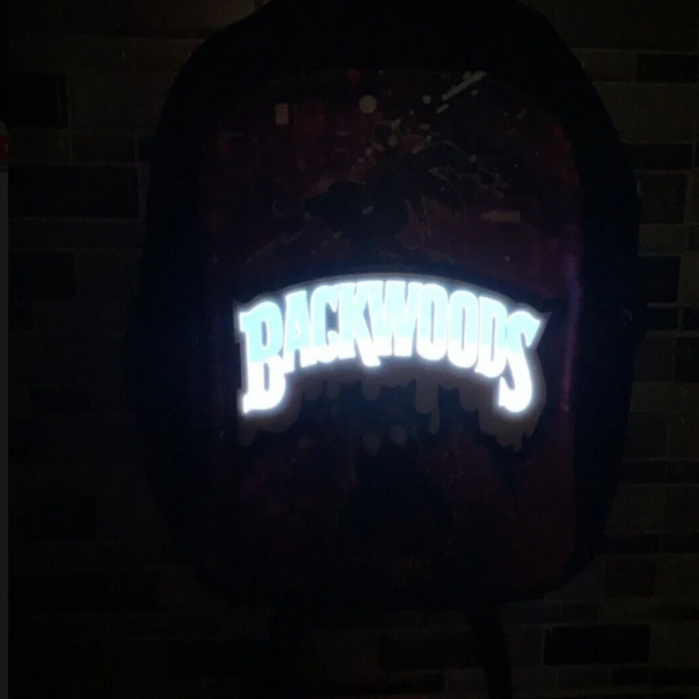 Backwoods Backpack LED LIGHT-UP Lettering RARE! 16” - Picture 2 of 3